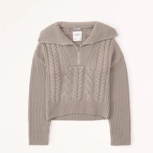 Abercombie Merino Wool Blend Cable Half-Zip